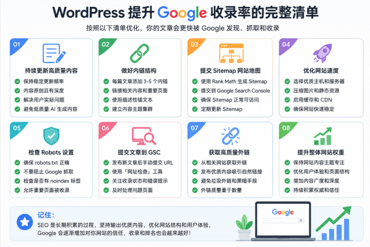 提升Google收录率的WordPress SEO优化清单