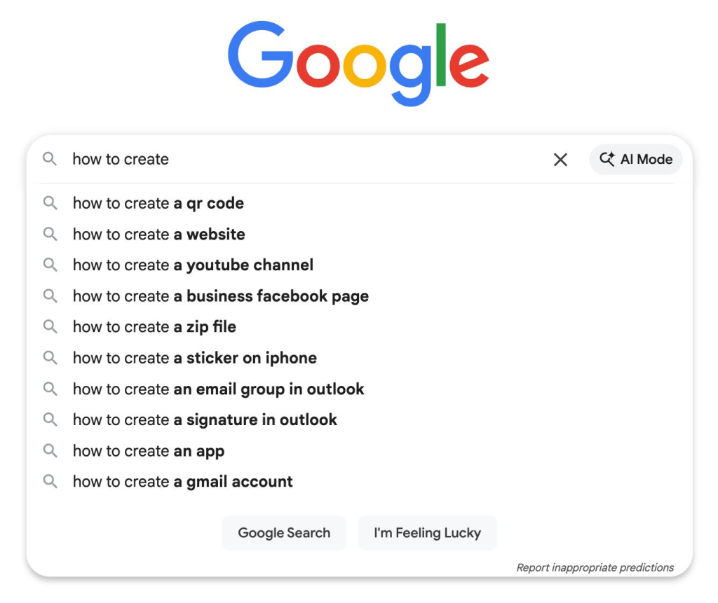 Google搜索建议关键词