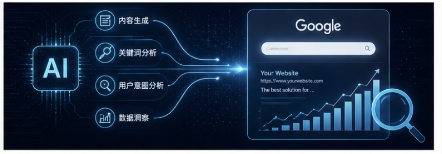 AI + 搜索引擎未来感概念图