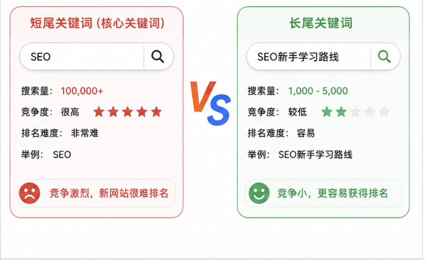 长尾关键词和短尾关键词区别