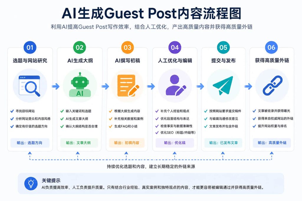 AI生成Guest Post内容流程图