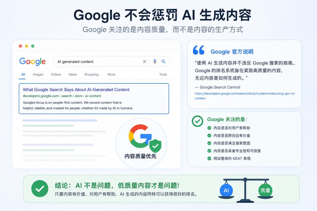 Google does not penalize AI generated content