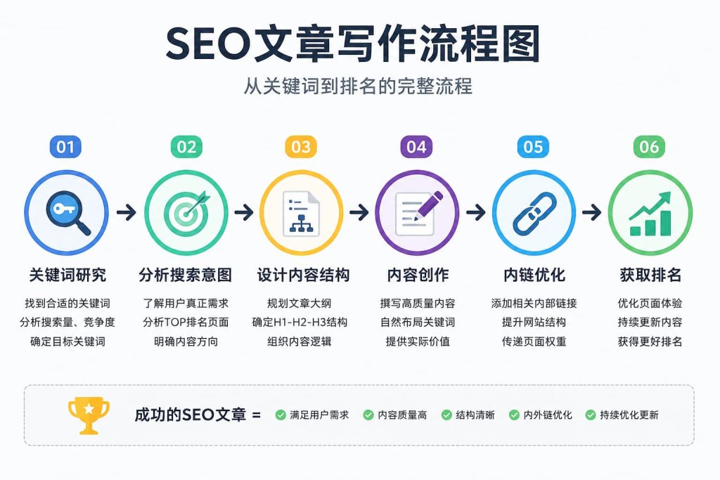 SEO文章写作流程图