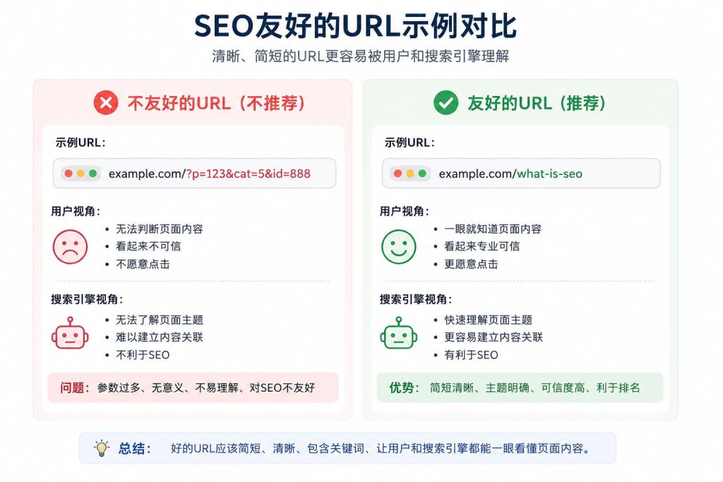 SEO Friendly URL Example Comparison
