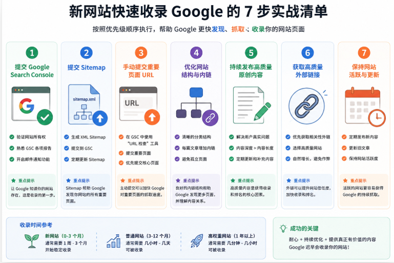 SEO checklist for faster Google indexing and website crawling