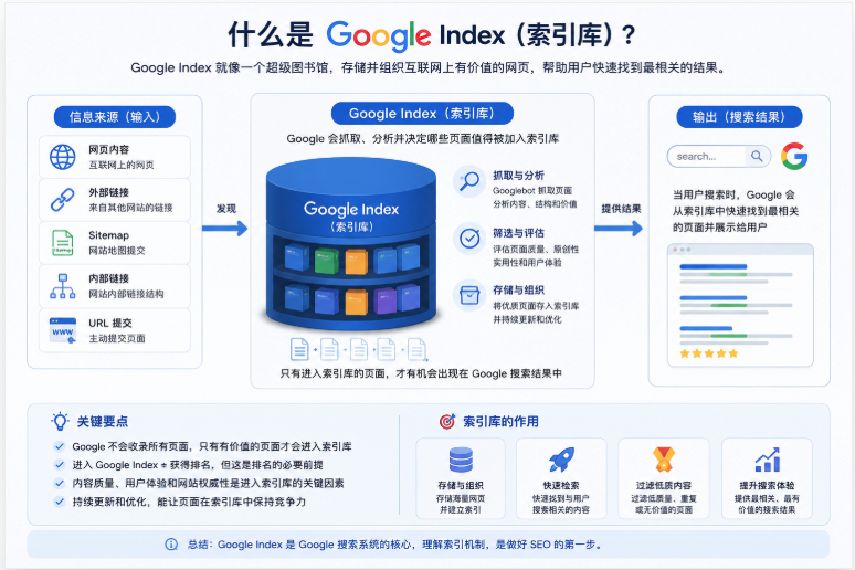 Google索引库数据库概念示意图