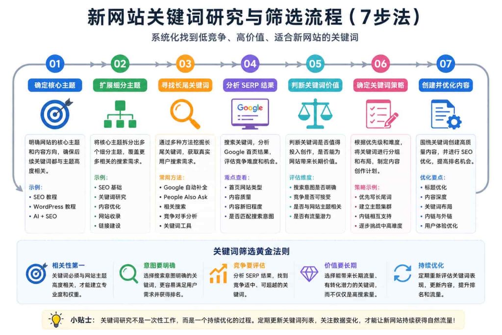 新网站关键词研究与筛选流程