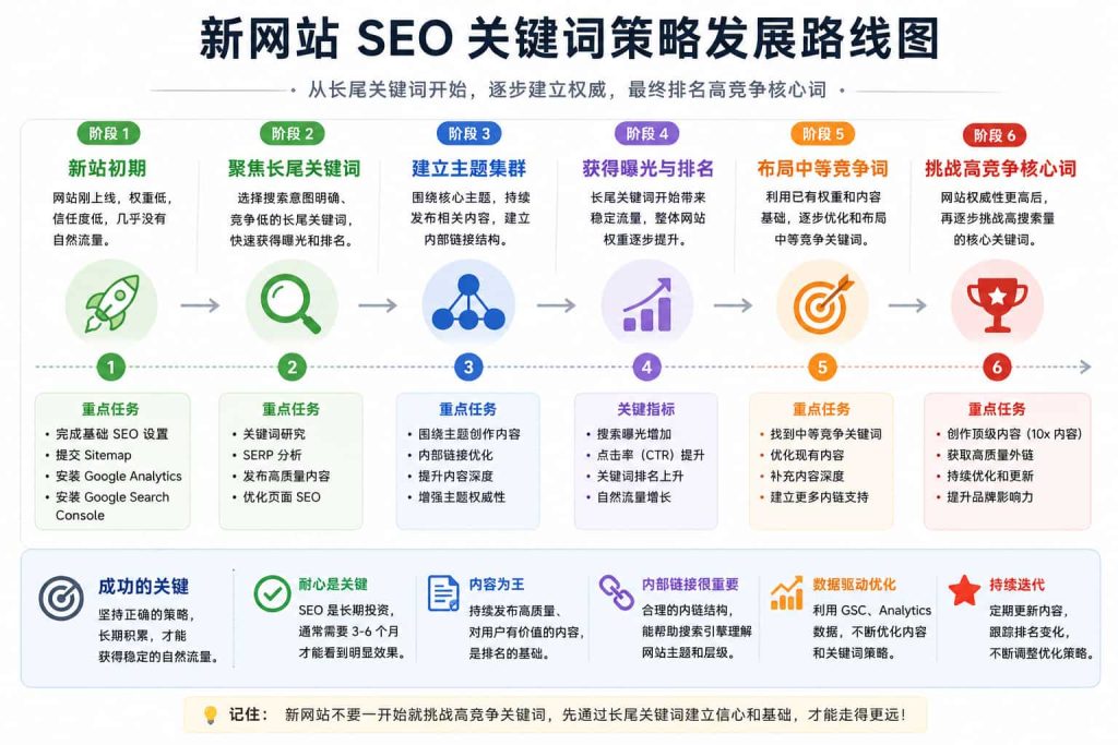 新网站SEO关键词策略发展路线图